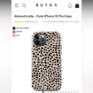 New without box Burga Almond Latte iPhone 12 Pro case